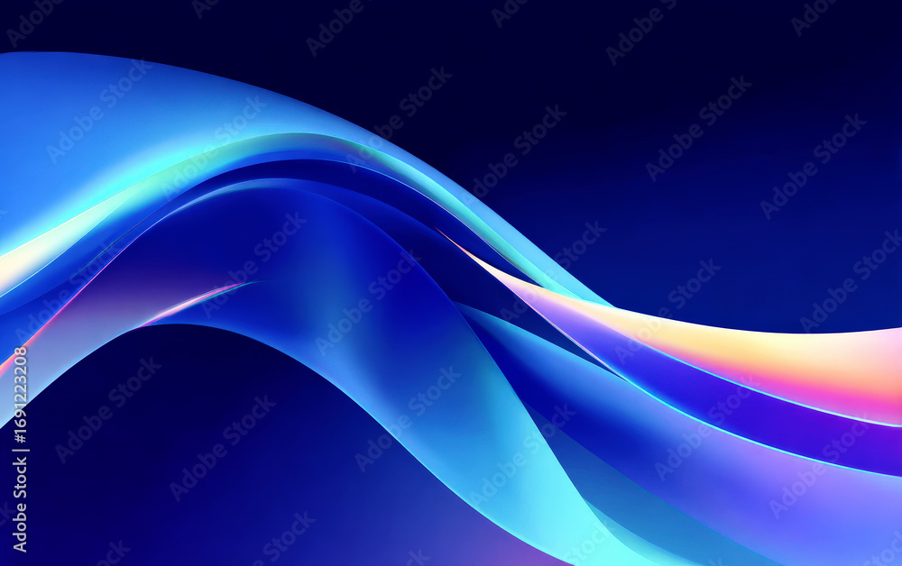 Aufkleber abstract blue and colorful wave patterns with modern design elements