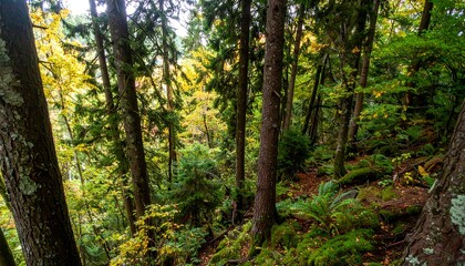 Lush forest canopy view