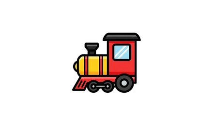 Cartoon train illustration vector graphic for kids transport locomotive engine ride