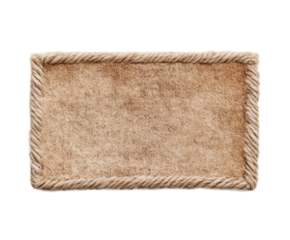 Brown rug with a rope border