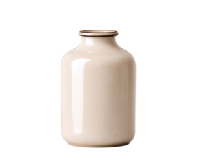 White vase with a brown rim