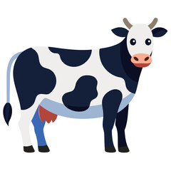 funny cow cartoon illustration