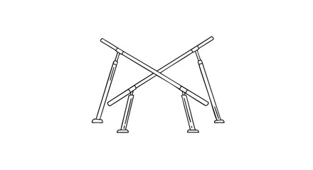 Technical Drawing of a Cross-Strut Support Structure