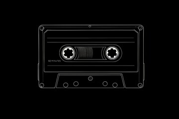 Fototapeta premium Vintage audio cassette illustration with detailed design elements and retro aesthetic