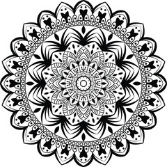 black and white mandala