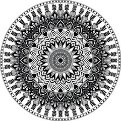 black and white mandala