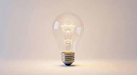 Bright idea shining lightbulb illuminates the innovative solution for your next project