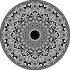 black and white mandala