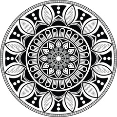black and white mandala