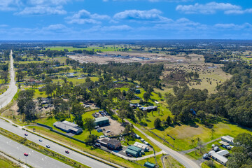 Drone aerial photograph of a large construction site near to the new Western Sydney International...