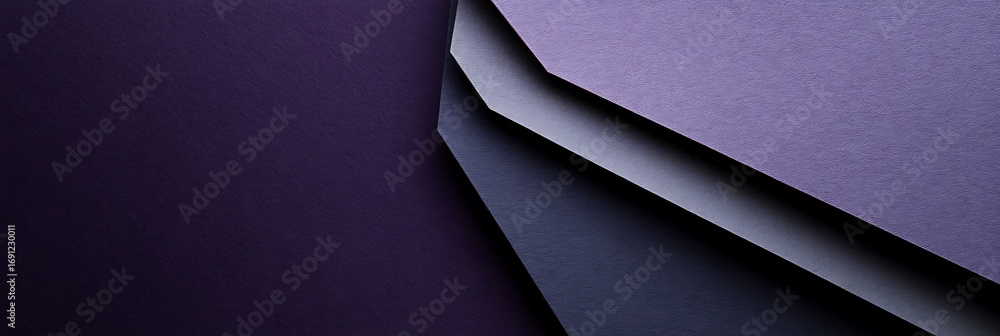Poster abstract composition of layered planes in varying shades of purple. overlapping textures and tonal g