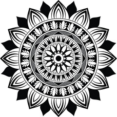 black and white mandala