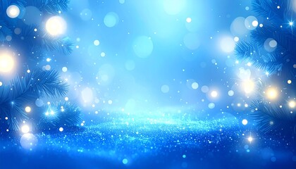 Naklejka premium Blue Christmas Scene
