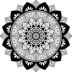 black and white mandala