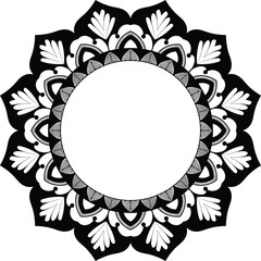 black and white mandala