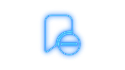 Illustration of glowing blue neon tag remove icon isolated on transparent background delete bookmark, label, or badge with minus sign vector illustration