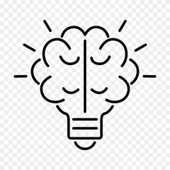 bulb and brain line vector icon