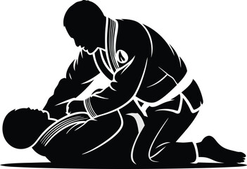 Fototapeta premium The Art of Brazilian Jiu Jitsu Ground Fighting Techniques and Strategies for Dominating Opponents