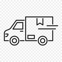 delivery car line vector icon