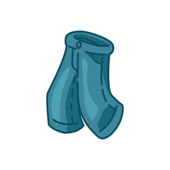 Cartoon Blue Jeans Illustration. Blue jeans in cartoon flat style. Casual clothing illustration on light background.