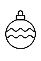 Obraz premium Simple black and white outline of a christmas ornament