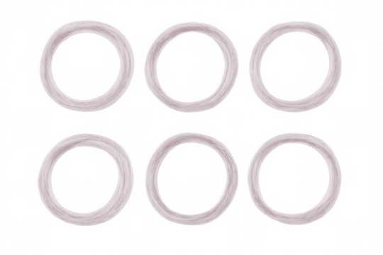 Six light pink textured circle frames are arranged in a grid pattern on a transparent background, creating a stylish and versatile design element