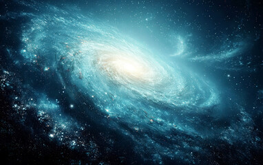 Fototapeta premium A Stunning View of a Spiral Galaxy in the Vast Universe