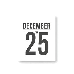 December 25th Calendar Date Display