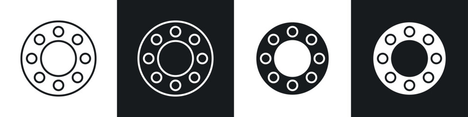 Car bearing icons in solid and stroke graphics