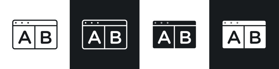 A B testing icons in solid and stroke graphics © Bsbd