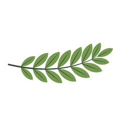 Stylized Green Leafy Branch with Simple Design