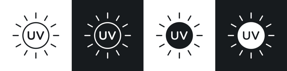 UV icons in solid and stroke graphics