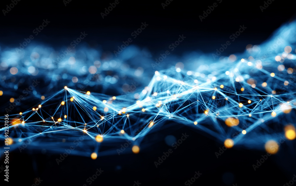 Aufkleber abstract network connections representing digital data flow