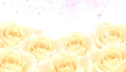 Pale yellow roses with sparkling effect