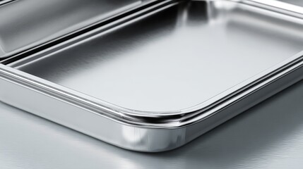 Recyclable aluminum wet cat food tray with peelable film top. Pet food mockup template