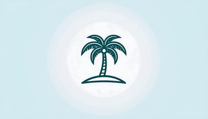 Palm tree icon on light background