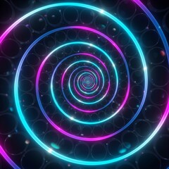Spiral Neon Futuristik Hipnotis