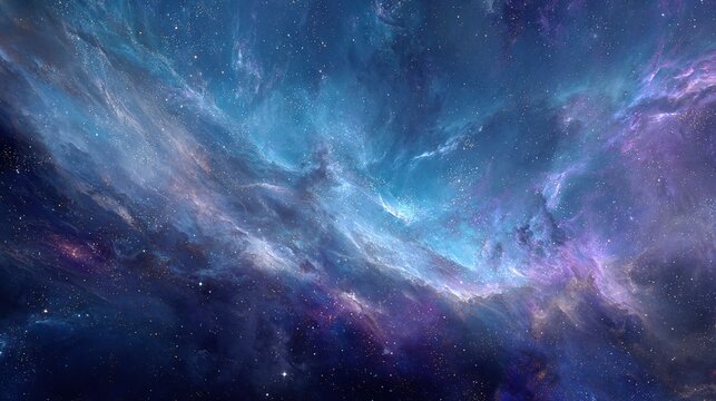 Celestial Dreams: A swirling nebula in the deep of night