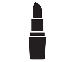 Silhouette of lipstick vector illustration showing cosmetic makeup product, beauty accessory, fashion symbol, glamour icon, feminine style, personal care design, and cosmetic branding concept