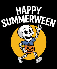 Fototapeta premium skeleton Happy Summerween Summer Halloween Holiday Beach