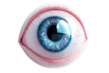 Eye icon isolated on white background; human vision, look, view and surveillance symbol