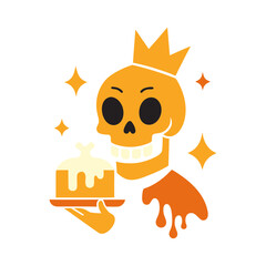 bold vector stencil illustration depicts skull vector art.