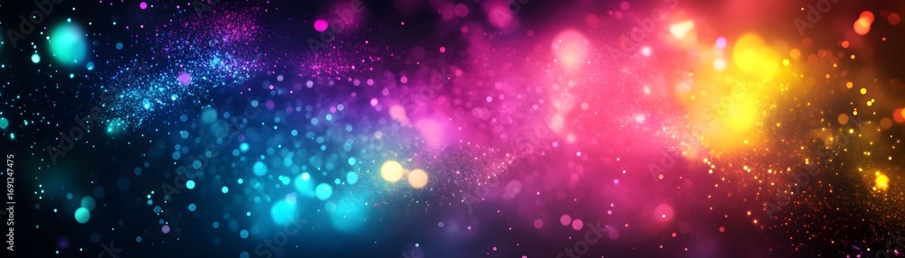 Aufkleber a vibrant display of colorful, sparkling lights, creating a dynamic and festive atmosphere. bokeh ef
