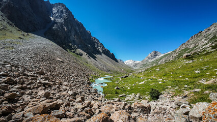 Obraz premium Mountain panorama in Ala Archa National Park in Kyrgyzstan