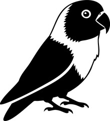 Elegant Java sparrow silhouette, a classic monochrome bird icon from original vector art