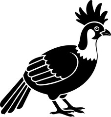 Elegant pheasant illustration with crest. Perfect for nature designs and wildlife projects.