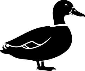 Elegant duck silhouette design element, ideal for nature themed projects, wildlife, and branding projects