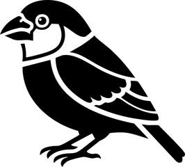 Elegant silhouette of a sparrow ready to fly, simple and modern design element for nature lovers
