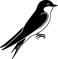 Elegant swallow bird artwork, classic design, symbolic of freedom and swiftness in flight