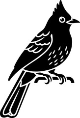 Elegant bird perched gracefully, nature symbol, ornithology icon, vector graphic for creative designs